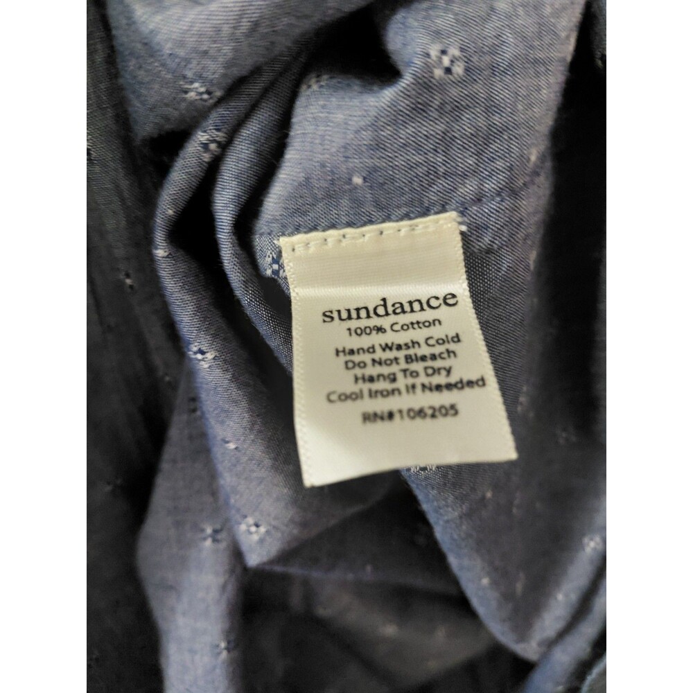Sundance Chambray Lace Trim Adjustable Straps Tank Top Size Large - Picture 9 of 11
